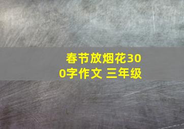 春节放烟花300字作文 三年级